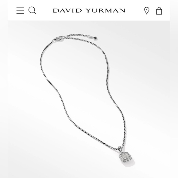 Petite Albion Pendant Necklace in Sterling Silver with Pavé Diamonds - Picture 3 of 7